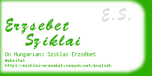 erzsebet sziklai business card